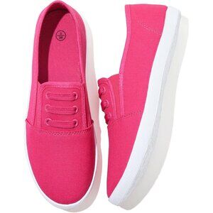 Women's Rose Canvas Slip On Sneakers Casual Walking Non Slip Work Shoes